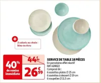 Auchan Hypermarché Service De Table 18 Pièces Offres et Promotions