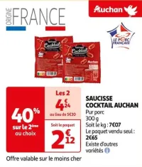 Auchan Hypermarché Saucisse Cocktail Auchan Offres et Promotions