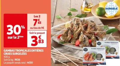 Auchan Hypermarché Gambas Tropicales Entières Crues Surgelées Offres et Promotions