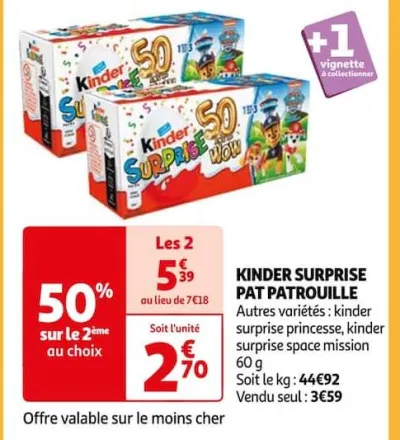 Auchan Hypermarché Kinder Surprise Pat Patrouille Offres et Promotions