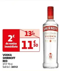 Auchan Hypermarché Vodka Smirnoff Red Offres et Promotions