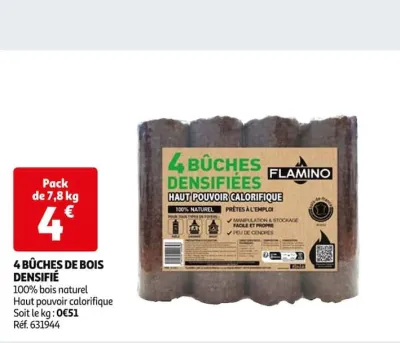 Auchan Hypermarché 4 Bûches De Bois Densifié Offres et Promotions