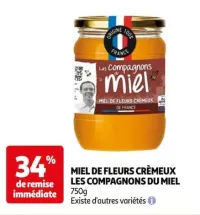 Auchan Hypermarché Miel De Fleurs Crèmeux Les Compagnons Du Miel Offres et Promotions