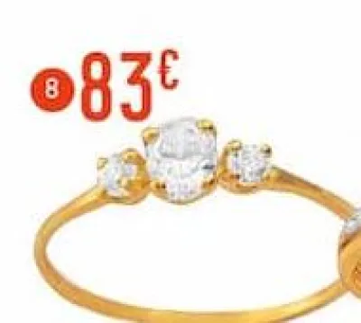 E.Leclerc Bague oxydes de zirconium, taille 54, or jaune 0,82 g Offres et Promotions