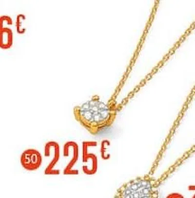 E.Leclerc collier diamants, 0,07 ct, 42 cm or jaune et rhodié 1,57 g Offres et Promotions