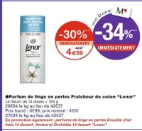 Monoprix ●Parfum de linge en perles Fraîcheur de coton Offres et Promotions