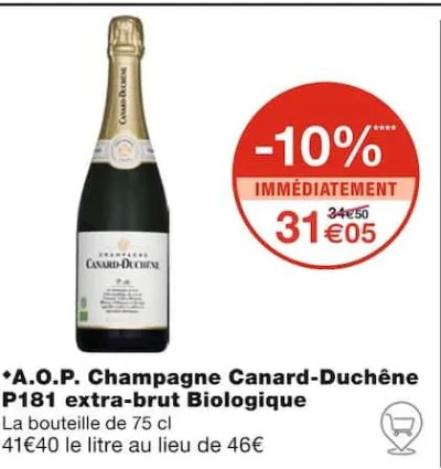 Monoprix A.O.P. Champagne P181 extra-brut Biologique Offres et Promotions