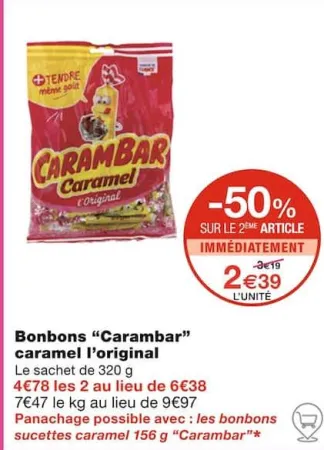 Monoprix Bonbons caramel l’original Offres et Promotions