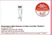 Monoprix Gommage argile blanche à l’aloe vera Bio Offres et Promotions