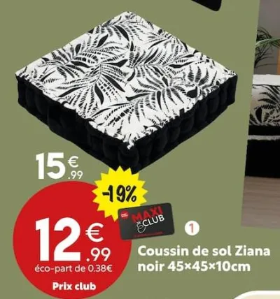 Maxi Bazar Coussin de sol Zianna Offres et Promotions