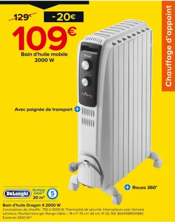 Castorama Bain d'huile Dragon 4 2000 W Offres et Promotions