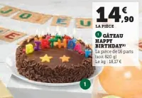 Hyper U GÂTEAU HAPPY BIRTHDAY(2) Offres et Promotions