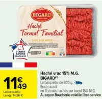 Carrefour Haché vrac 15% M.G. BIGARD Offres et Promotions