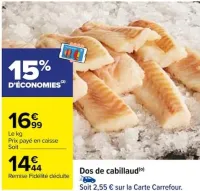 Carrefour Dos de cabillaud Offres et Promotions