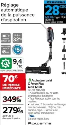 Carrefour Aspirateur balai X-Force Flex Auto 12.60 Offres et Promotions