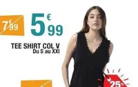 Carrefour Tee shirt col v Offres et Promotions