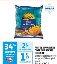 Auchan Hypermarché Frites Surgelées Côté Brasserie Mc Cain Offres et Promotions