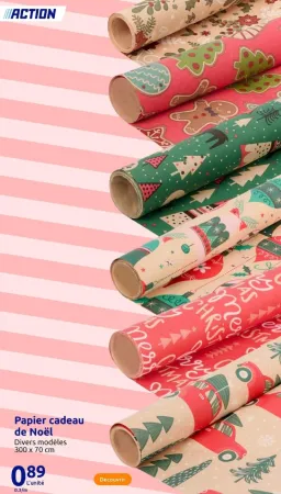 Action Papier cadeau de Noël Offres et Promotions