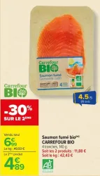 Carrefour Saumon fumé bio Offres et Promotions