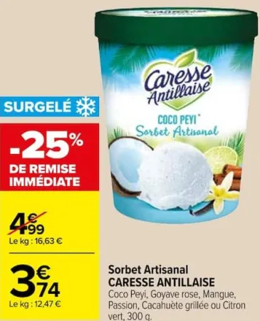 Carrefour Sorbet Artisanal Offres et Promotions