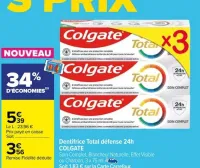 Carrefour Dentifrice Total défense 24h Offres et Promotions