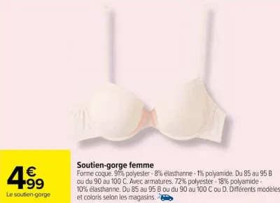 Carrefour Soutien-gorge femme Offres et Promotions