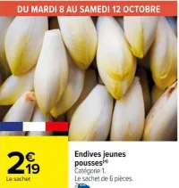 Carrefour Endives jeunes pousses Offres et Promotions