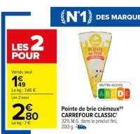 Carrefour Pointe de brie crémeux Offres et Promotions