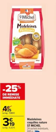 Carrefour Market Madeleines coquilles nature Offres et Promotions