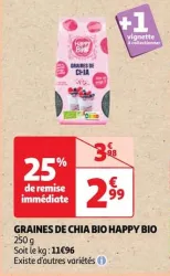 Auchan Hypermarché Graines De Chia Bio Happy Bio Offres et Promotions