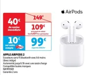 Auchan Hypermarché Apple Airpods 2 Offres et Promotions