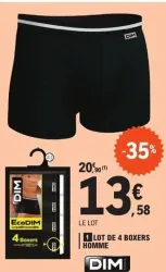 E.Leclerc DIM Lot de 4 boxers homme Offres et Promotions