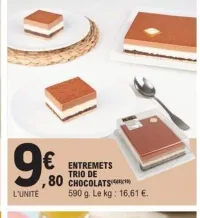 E.Leclerc Entremets trio de chocolats 590 g Offres et Promotions