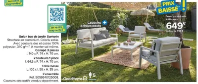 Castorama Goodhome - salon bas de jardin santorin Offres et Promotions