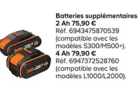 Castorama Batteries supplémentaires 2 Ah Offres et Promotions