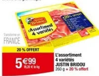 Cora JUSTIN BRIDOU L'assortiment 4 variétés Offres et Promotions