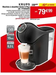 Cora KRUPS Machine à dosettes Genio S Plus Offres et Promotions