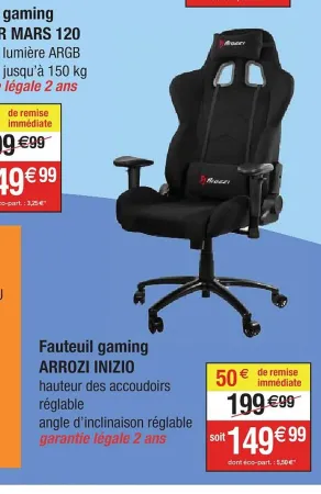 Cora ARROZI INIZIO Fauteuil gaming Offres et Promotions