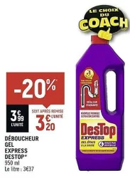 Spar DESTO DÉBOUCHEUR GEL EXPRESS Offres et Promotions