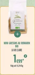 La Vie Claire MINI GRESSINS AU ROMARIN BIO Offres et Promotions