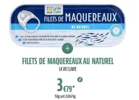 La Vie Claire FILETS DE MAQUEREAUX AU NATUREL Offres et Promotions