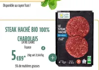 La Vie Claire STEAK HACHÉ BIO 100% CHAROLAIS Offres et Promotions