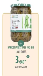 La Vie Claire HARICOTS VERTS TRÈS FINS BIO LA VIE CLAIRE Offres et Promotions