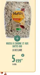 La Vie Claire MUESLI À L'AVOINE ET AUX DATTES BIO Offres et Promotions