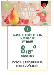 La Vie Claire PANACHÉ DE PURÉES DE FRUITS EN GOURDES BIO Offres et Promotions