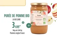 La Vie Claire PURÉE DE POMME BIO Offres et Promotions