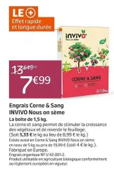 Jardiland INVIVO Nous on sème Engrais Corne & Sang INVIVO Nous on sème Offres et Promotions