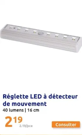Action Réglette LED à détecteur de mouvement Offres et Promotions