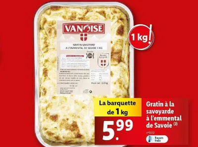 Lidl VANOISE Gratin savoyard à l'emmental de Savoie Offres et Promotions