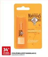 Auchan Hypermarché Stick Lèvres Le Petit Marseillais X2 Offres et Promotions